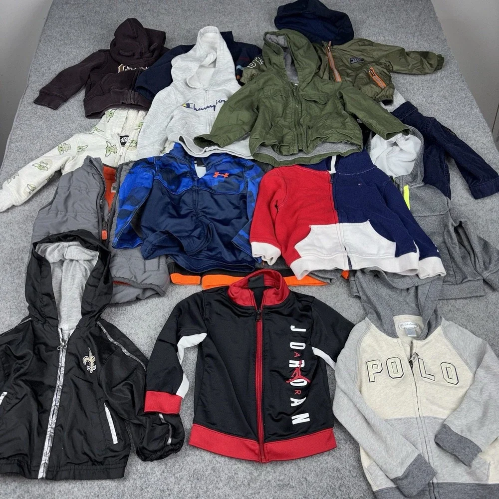 Boys 18M Jackets Hoodies Lot Of 16 Jordan Under Armour Ralph Lauren Winter Coat